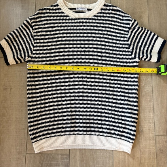 Zara navy and Cream Striped Knit Top - Picture 5 of 7